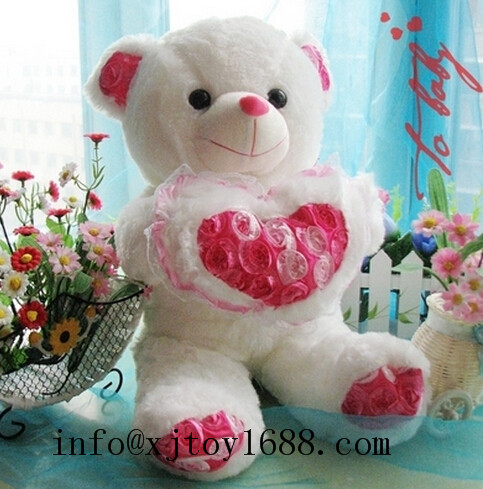 plush valentine bear with heart