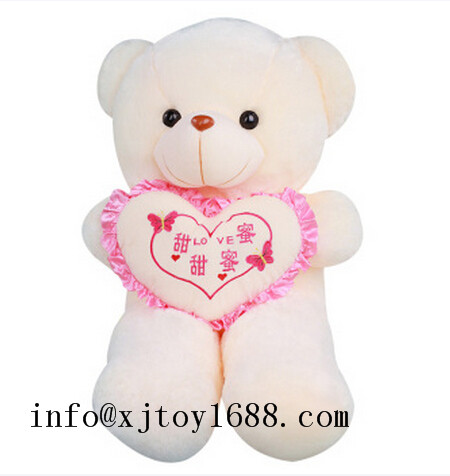 plush valentine bear with heart